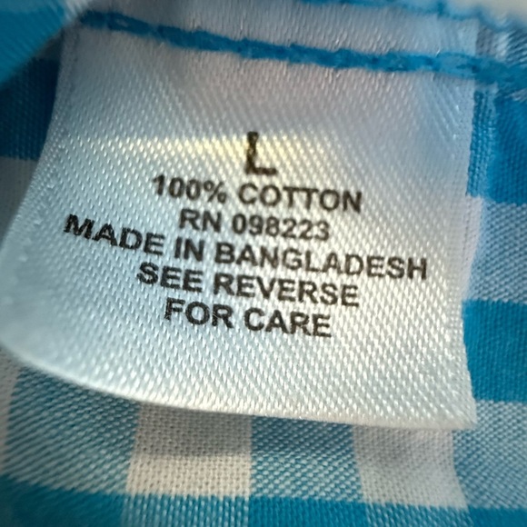 Magellan Outdoors Blue Checkered Button Down Casual Shirt - Picture 4 of 4